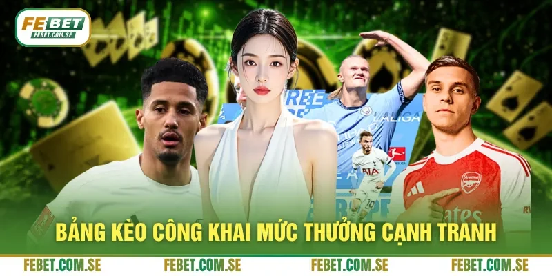 Bảng kèo công khai mức thưởng cạnh tranh