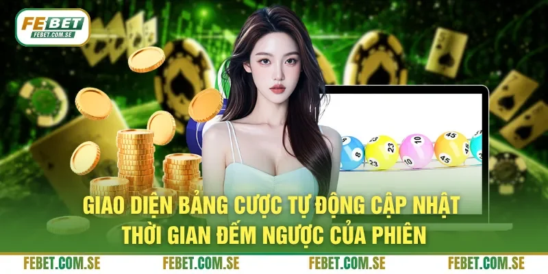 Giao diện bảng cược tự động cập nhật thời gian đếm ngược của phiên